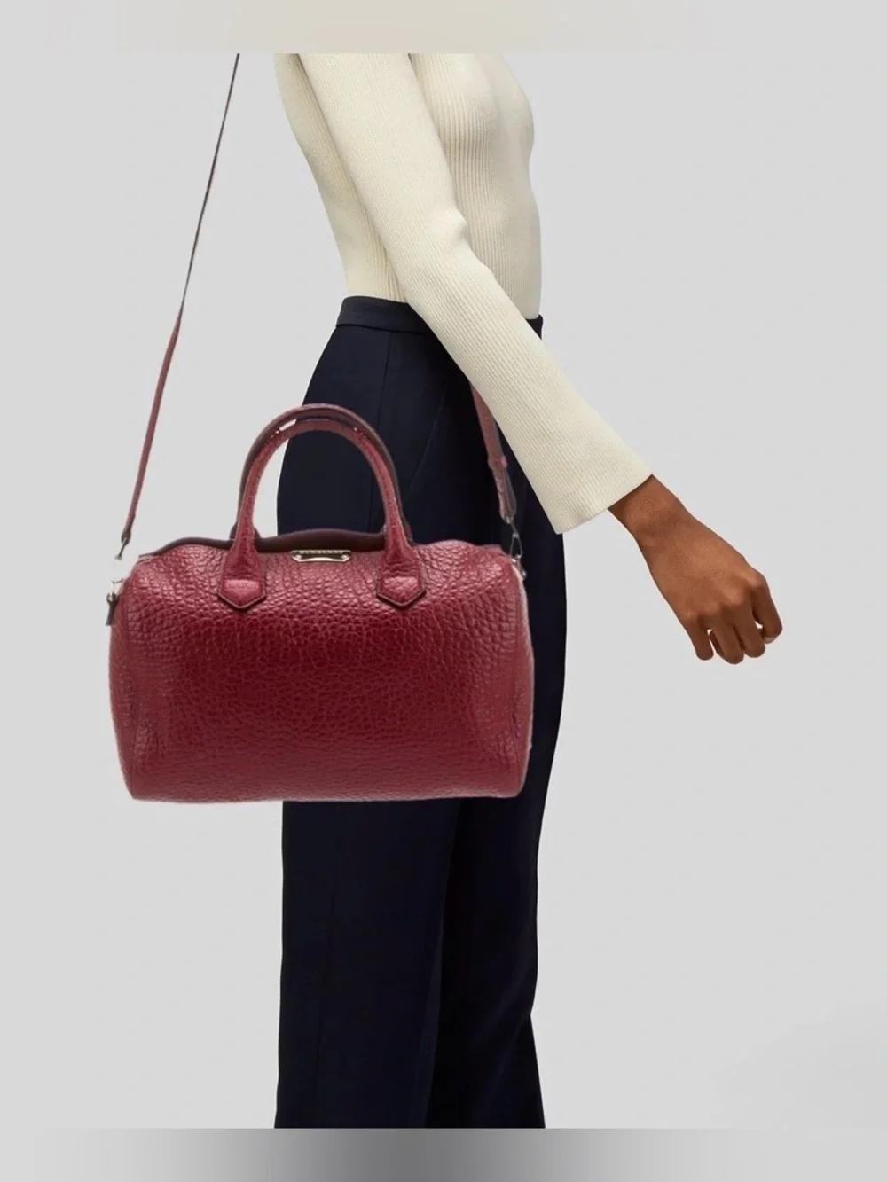 Burberry Alchester Satchel with Scarf Accent